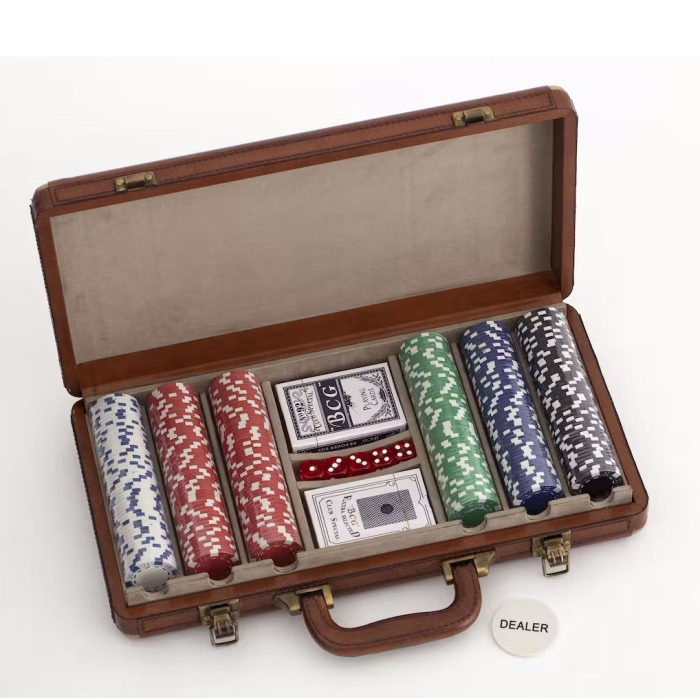 Manhattan Poker-Set aus Leder von Flamant
