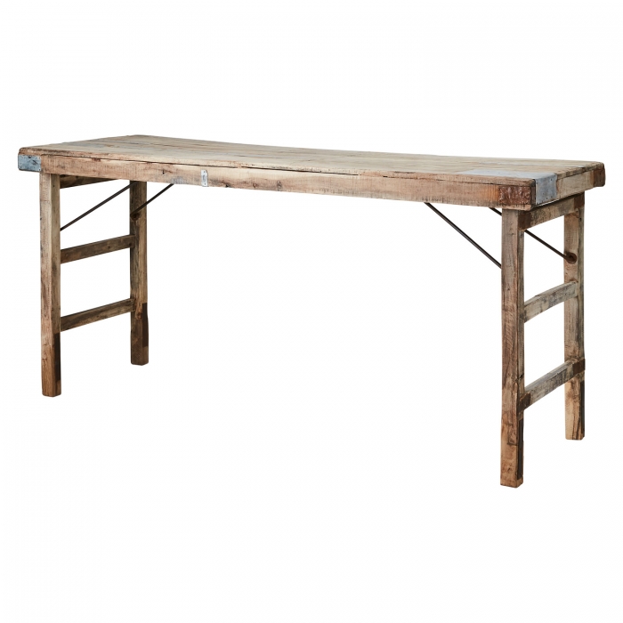 Tisch aus altem Holz mit Zink - Klappbar