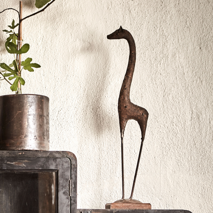 Giraffe aus Eisen & Holz - Vintage