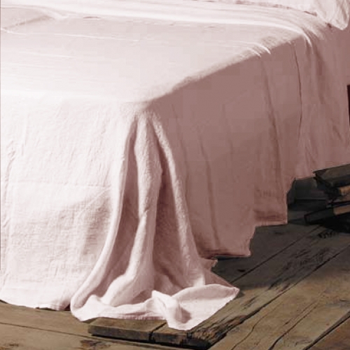 Italienisches Schlaflaken aus Leinen in blush - 250 x 260 cm