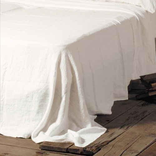 Italienisches Schlaflaken aus Leinen in weiß - 250 x 260 cm