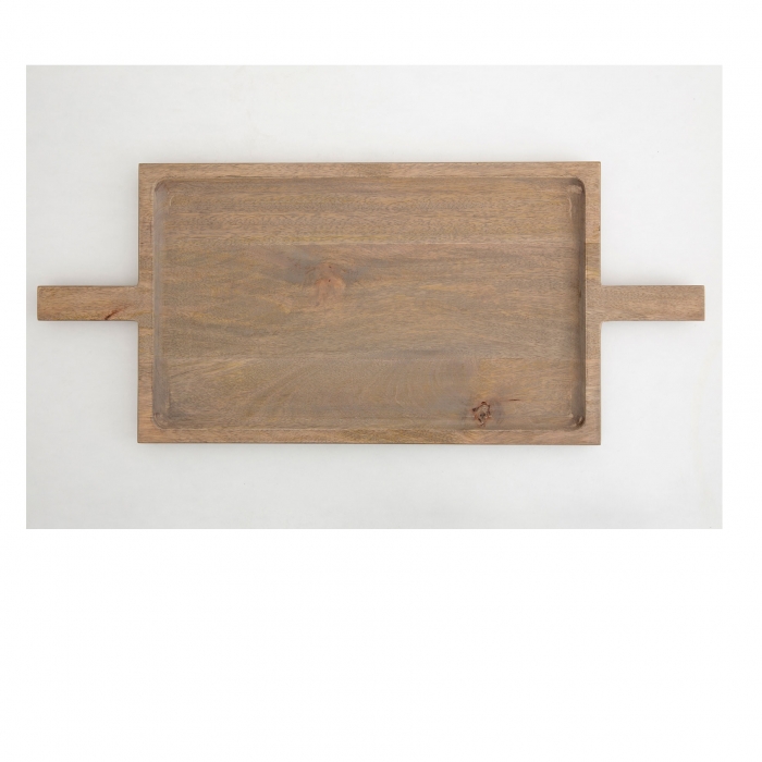 Nero Tablett aus graugelaugtem Holz - Medium - von Flamant