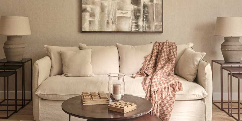 Flamant Sofa HillaryLeinenhusse beige