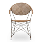 Preview: Funky – Esszimmerstuhl Eisen & Rattan
