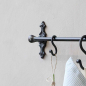 Preview: Hakenleiste aus Eisen mit 3 Haken - 40 cm lang