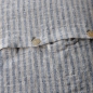 Preview: Leinenkissenhülle Brittany Stripe - Indigo Blau - Naturell