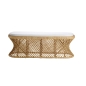 Preview: Rattanbank Palma mit Auflage aus Leinen - 140 cm