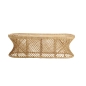 Preview: Rattanbank Palma mit Auflage aus Leinen - 140 cm