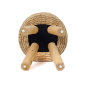 Preview: Raffia-Teak Hocker - Höhe 45 cm