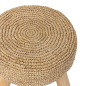 Preview: Raffia-Teak Hocker - Höhe 45 cm