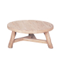 Preview: Runder Couchtisch aus massivem altem Ulmenholz