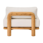 Preview: Tine K Teak Modul Sofa Rückansicht — gerundeter Teakrahmen, recyceltes Holz mit charakteristischen Holzflicken, cremefarbene Polsterung