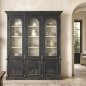 Preview: Vitrinenschrank Van — Massivpinie, antikschwarz, H 235 cm
