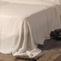 Preview: Italienisches Leinenlaken Offwhite – 250 × 290 cm, feines Manufakturleinen