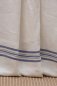 Preview: Castellino Twill Barré Maché Elfenbein Streifen blau Detail – Leinenstoff von C&C Milano