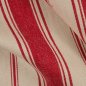 Preview: Cortina Stripe Elfenbein/Rot drapiert – Leinenstoff von C&C Milano