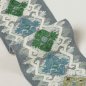 Preview: Corin Braid Green/Slate – Bestickte Leinenborte von Colefax and Fowler