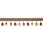 Preview: Delano Drop Fringe Red/Green – Perlenfranse von Colefax and Fowler