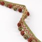 Preview: Lansdowne Ruche Drop Tomato/Olive – Rüschenperlenfranse von Colefax and Fowler