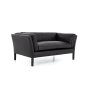 Preview: Sofa Bellamy 2-Sitzer, Leder Schwarz