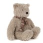 Preview: Großer Teddybär Carlos von Flamant aus sandbeigem Plüsch mit Karoschal
