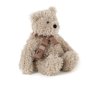 Preview: Teddybär Carlos von Flamant aus sandbeigem Plüsch mit Karoschal