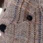 Preview: Fischgratstoff und gestickte Augen des Teddybären Marco im Detail