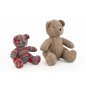 Preview: Teddybären Marco in Braun und in Rot-Grau nebeneinander