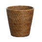 Preview: Runder Papierkorb Togo von Flamant aus geflochtenem Rattan, freigestellt