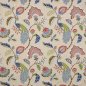 Preview: Jane Churchill Jaipur Peacock Stoff in Blue/Soft Red