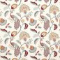 Preview: Jane Churchill Jaipur Peacock Stoff in Slate/Red