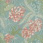 Preview: Rousseau Tapete von Jane Churchill in Teal/Coral