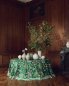 Preview: Runde Tischdecke aus Manuel Canovas Palmaria in Emeraude