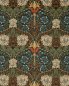 Preview: Honeysuckle and Tulip Velvet Forest/Chestnut – Stoff von Morris & Co.