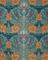 Preview: Honeysuckle and Tulip Velvet Woad/Mulberry – Stoff von Morris & Co.