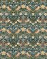 Preview: Strawberry Thief Velvet Indigo/Thyme – Stoff von Morris & Co.