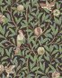 Preview: Bird & Pomegranate Charcoal/Sage – Tapete von Morris & Co.