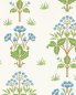 Preview: Meadow Sweet Cobalt/Grass Green – Tapete von Morris & Co.
