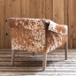 Preview: Sessel Rochebrune mit Kuhfell im Chalet-Stil