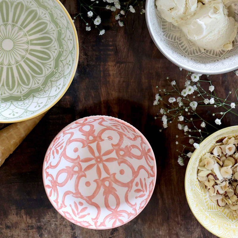 Preview: Porzellanschale Aprés Zitronensorbet Coral Paisley