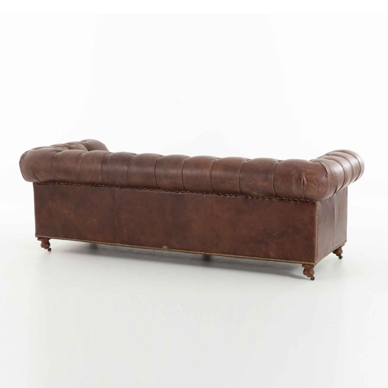Edinburgh - Vintage-Ledersofa, 3-Sitzer von Flamant