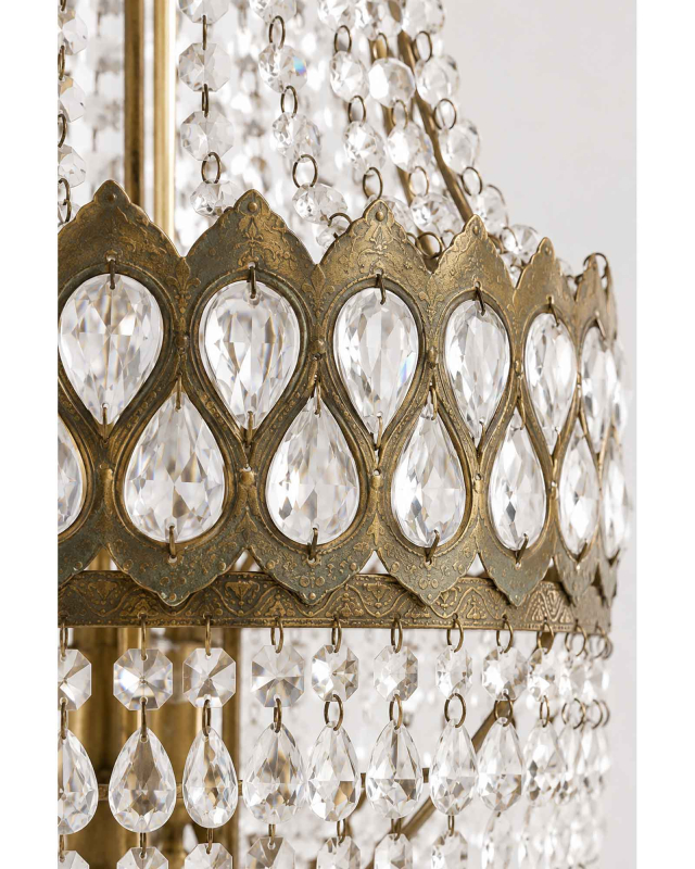 Preview: Wandleuchte  Piccolo – Metall & Glas, patiniert, H 78 cm