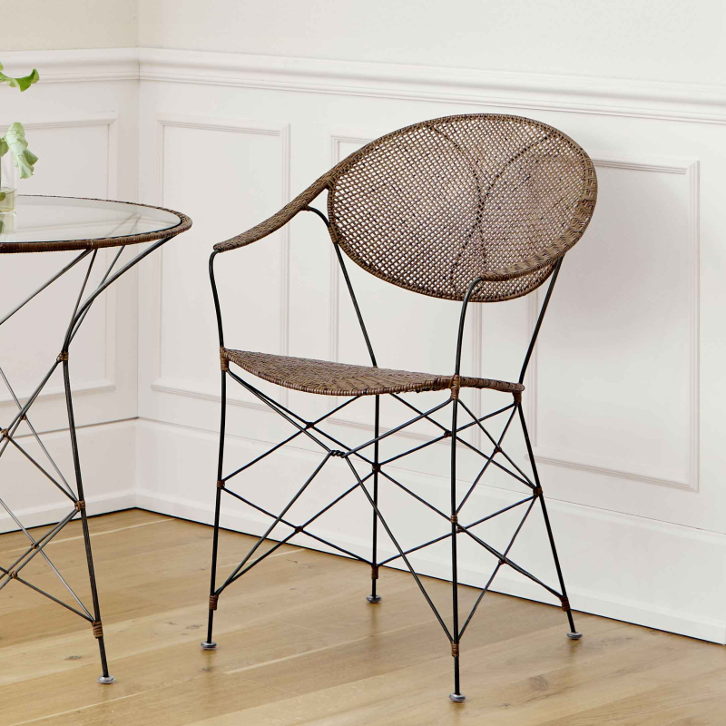 Funky – Esszimmerstuhl Eisen & Rattan