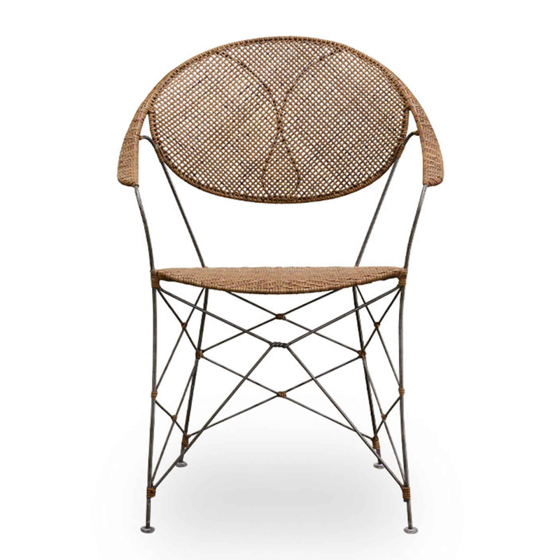 Preview: Funky – Esszimmerstuhl Eisen & Rattan