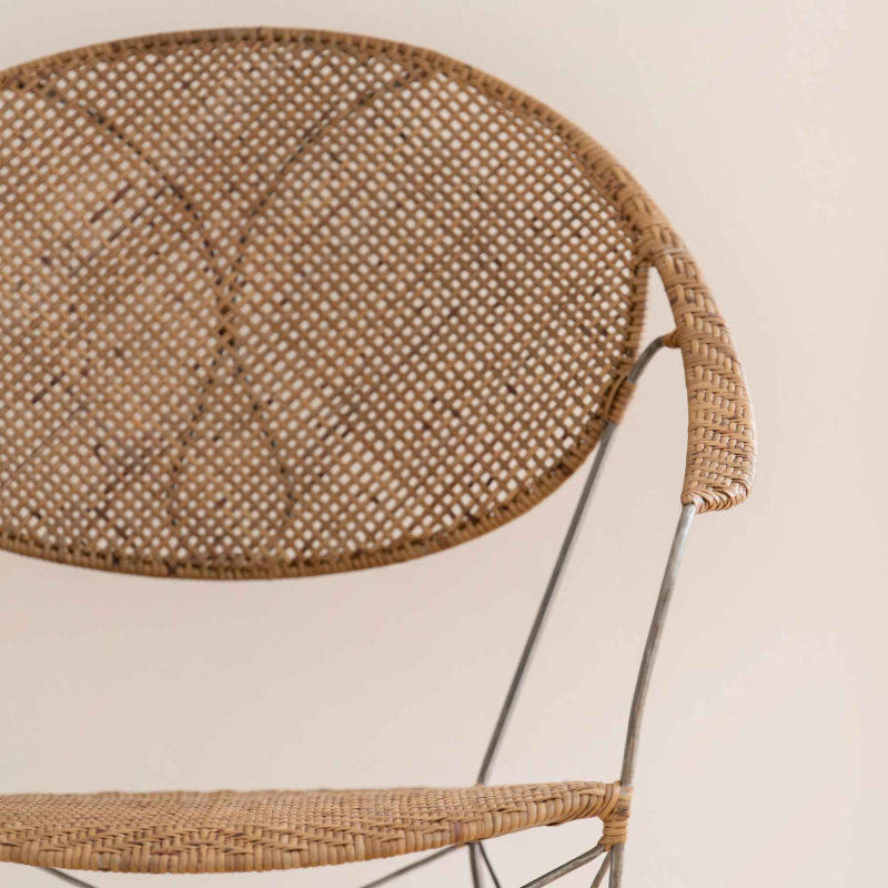 Funky – Esszimmerstuhl Eisen & Rattan