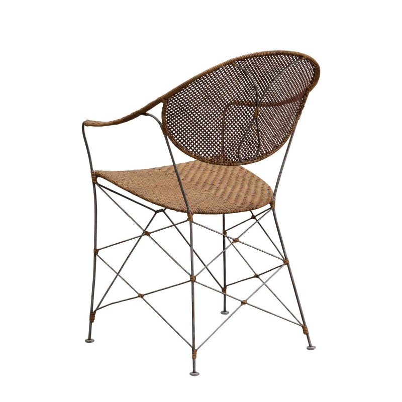 Preview: Funky – Esszimmerstuhl Eisen & Rattan