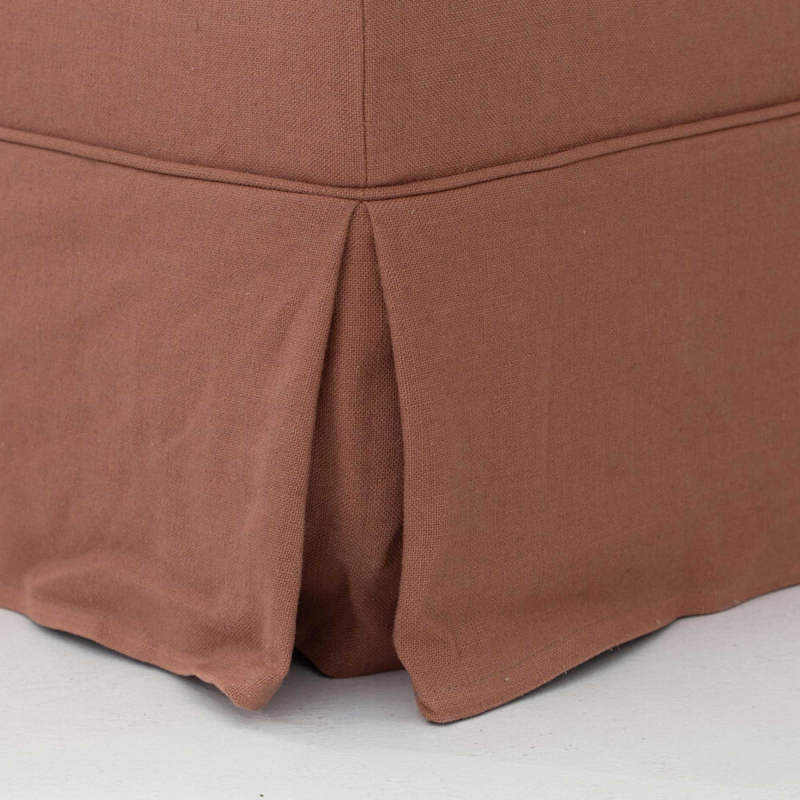 Gepolsterte Fußbank Genua mit Leinenhusse von Flamant