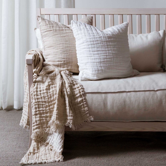 Hannelin Plaid aus Leinen in Natural-Beige