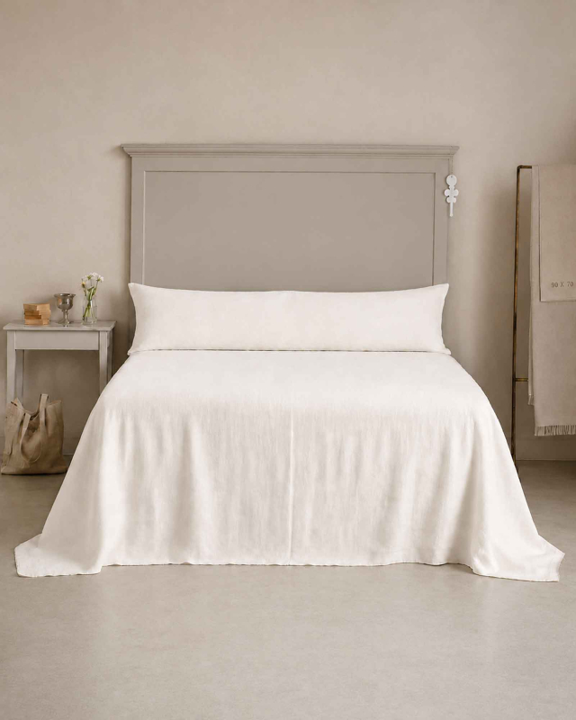 Italienisches Leinenlaken Offwhite – 250 × 290 cm, feines Manufakturleinen