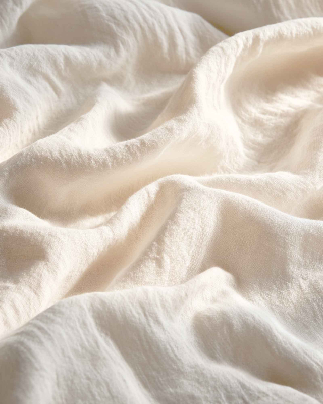 Preview: Italienisches Leinenlaken Offwhite – 250 × 290 cm, feines Manufakturleinen
